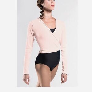 Women's Pink Wrap Dance Top